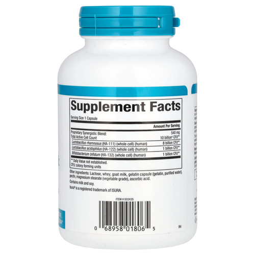 Natural Factors, ацидофилус и бифидус, 10 млрд, 180 капсул