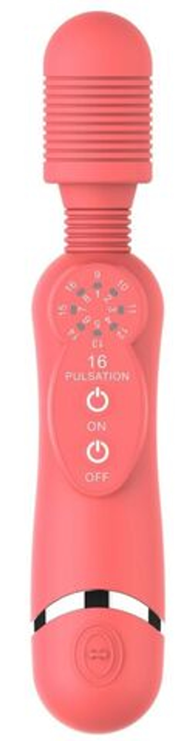Розовый универсальный массажер Silicone Massage Wand - 20 см. (Цвет: розовый)