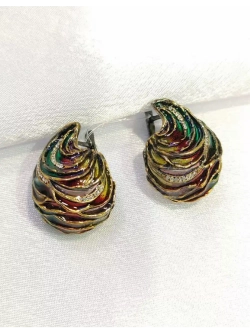 Ювелирные серьги серебро с фианитами и эмалью