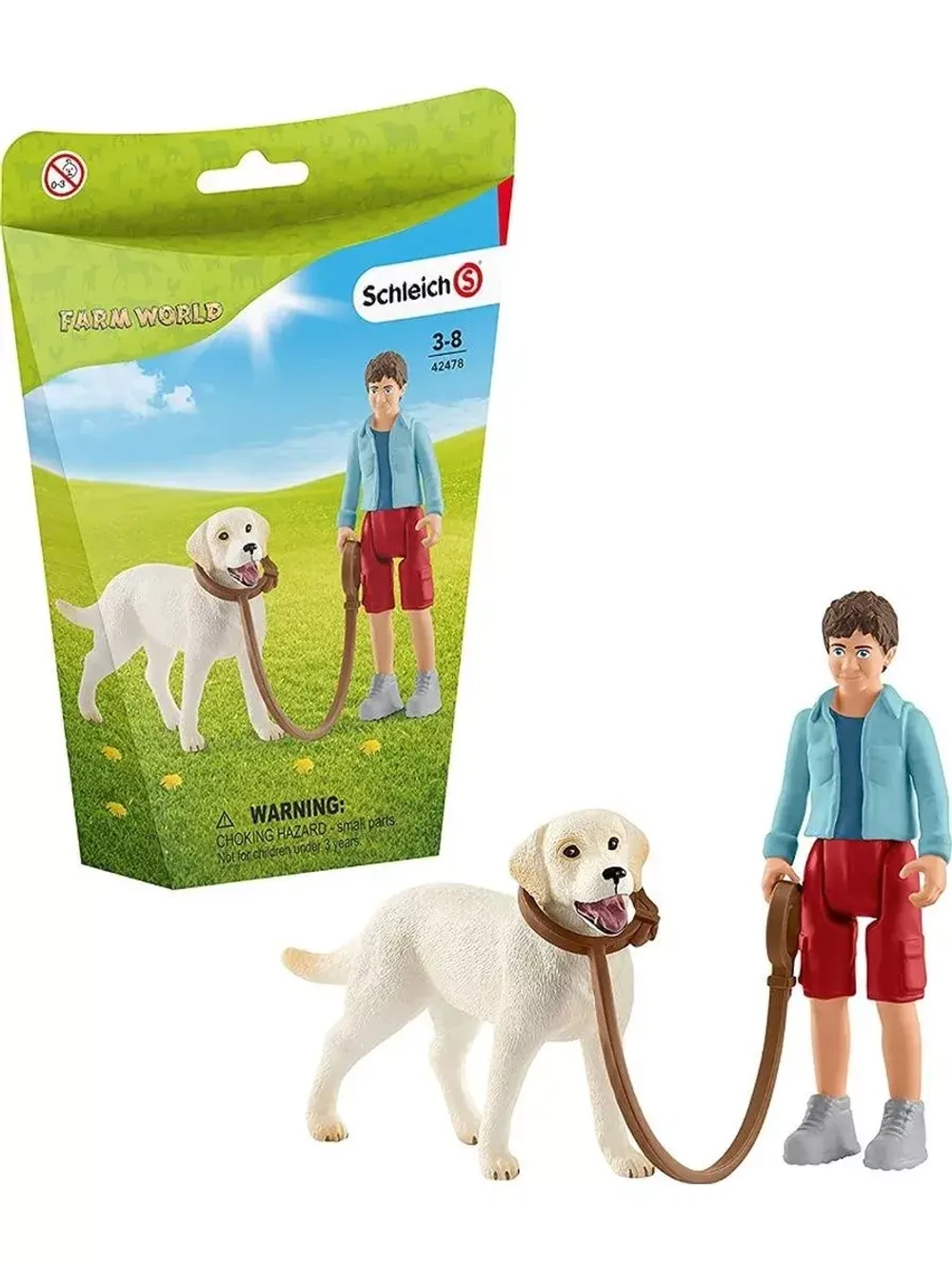 Набор фигурок На прогулке с лабрадором Schleich 42478