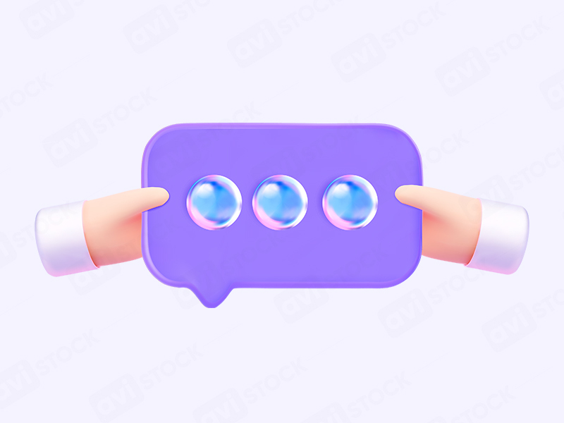 3D Руки держат диалоговый чат