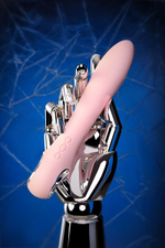 Розовый силиконовый вибратор с электростимуляцией GALVANI VIBE - 21 см. (Цвет: розовый)