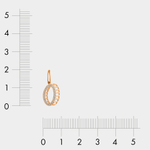 Подвеска-буква "О" из розового золота 585 пробы с фианитами для женщин (арт. 75258)