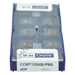 Пластина твердосплавная ISO CCMT120408-PMA ACP20E AHNO по стали, получистовая