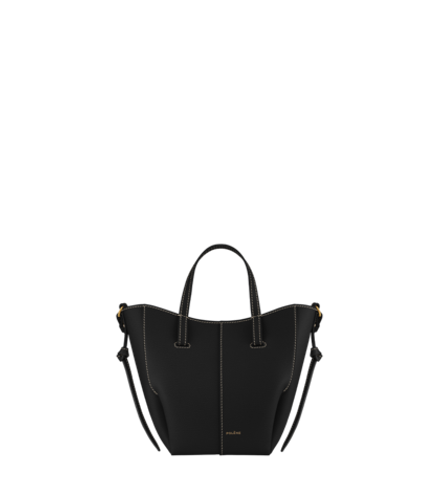 POLENE СУМКА CYME TOTE NANO, ЧЕРНЫЙ/КРЕМОВЫЙ