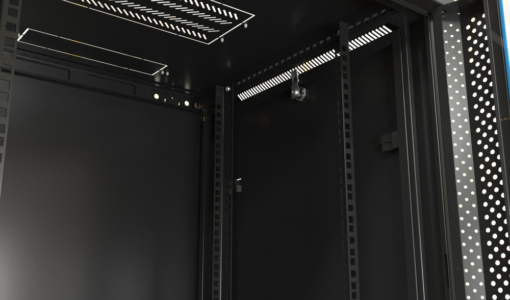 Шкаф настенный 19", 22U Hyperline TWB-FC-2266-SR-RAL9004