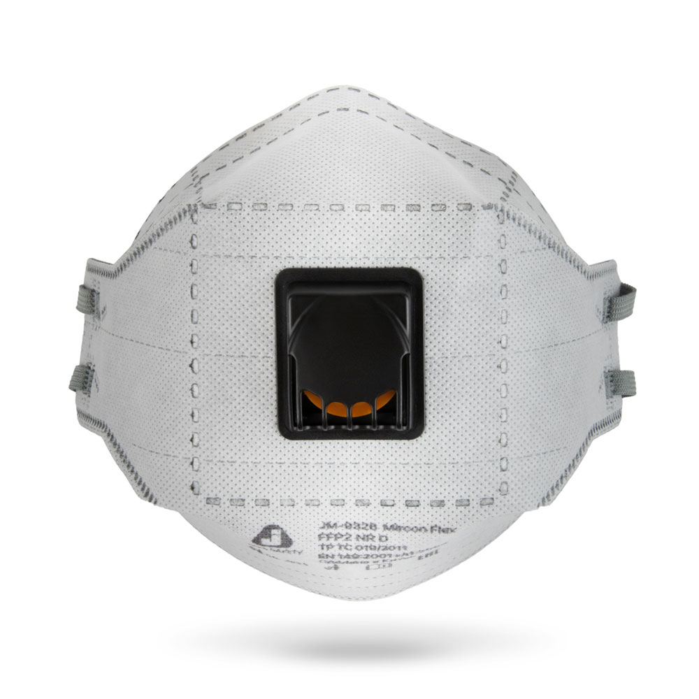JETAPRO Полумаска Mircon Flex противоаэрозольная с клап., с уголь. слоем, трехпанель., FFP2
