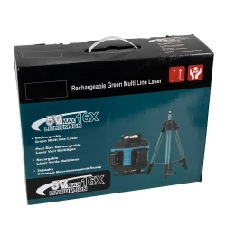 Лазерный уровень строительный, нивелир зеленый луч, 16 линий, 360 градусов