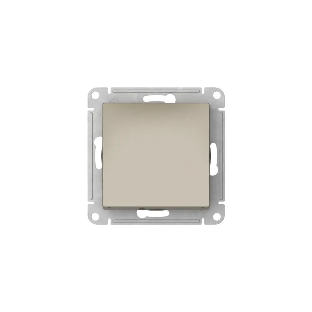 ATLASDESIGN 1-клавишный ВЫКЛЮЧАТЕЛЬ, сх.1, 10АХ, мех., быстрозажим. клем., ШАМПАНЬ