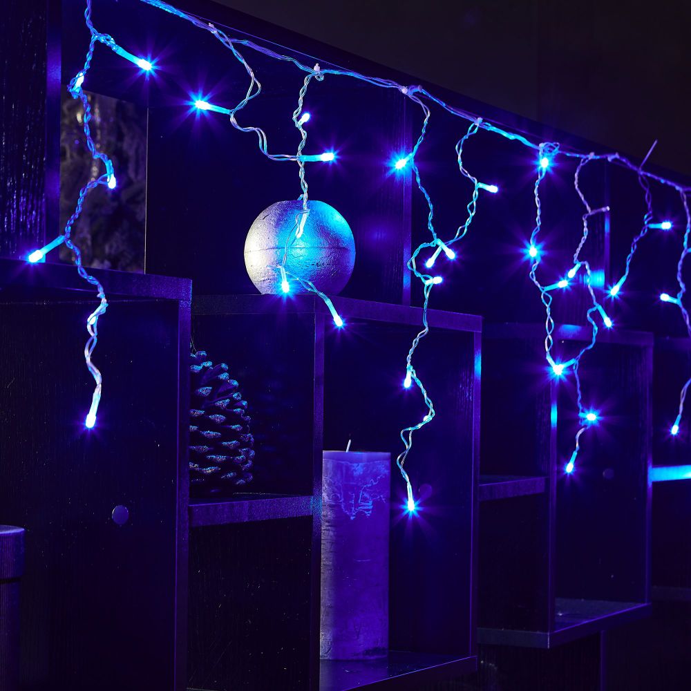 ULD-B2005-048-DTA BLUE IP20 Бахрома светодиодная. 2м. 48 светодиодов. Синий свет. Провод прозрачный. ТМ Uniel