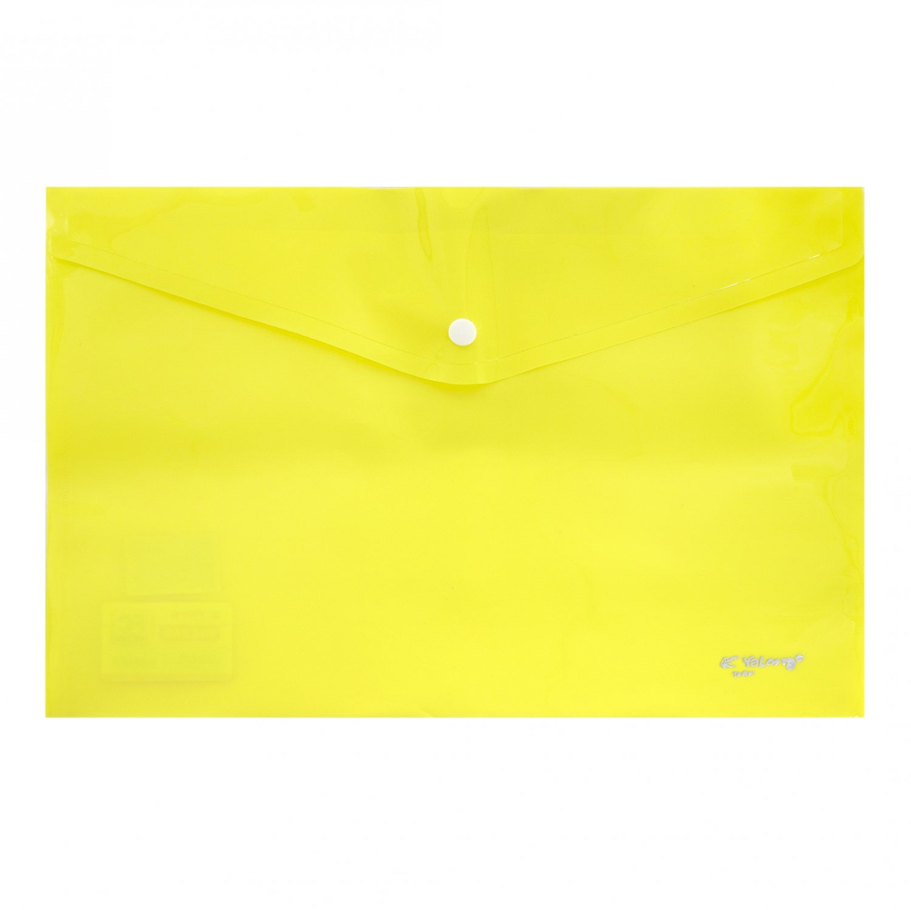 Папка-конверт на кнопке Yalong, A4, 260х360 мм, 160 мкм, ассорти в коробе, глянцевая, "Неон"
