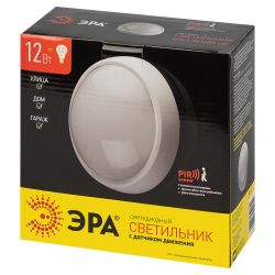 Светильник ЖКХ светодиодный ЭРА SPB-1-12-MWS (W) IP54 12Вт 960Лм 4000К D180 КРУГ с датчиком движения IK08 антивандальный
