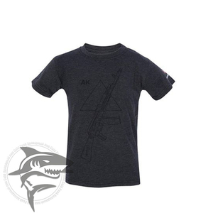 Футболка детская с коротким рукавом, принт “АК Автомат” (серая)