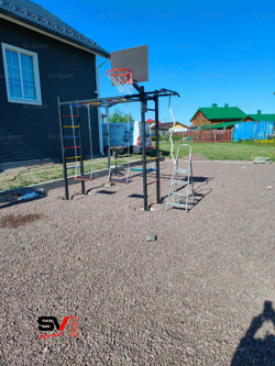 Монтаж уличной шведской стенки Sv Sport Рукоход (4 вертикальных столба)