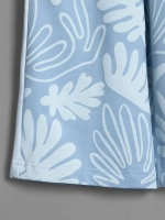 Летний голубой костюм для девочки, футболка и кюлоты