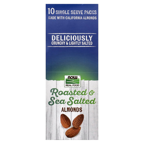 NOW Foods, Миндаль, обжаренный с морской солью, 10 пакетиков по 35 г (1,25 унции)