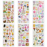 Наклейки гелевые "Акварельные мечты", 17,5х9 см, ассорти 6 видов, FUNSTER (ФАНСТЕР), 666096