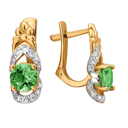 Серьги с фианитом из серебра 925 пробы JA-S-2167РА-2