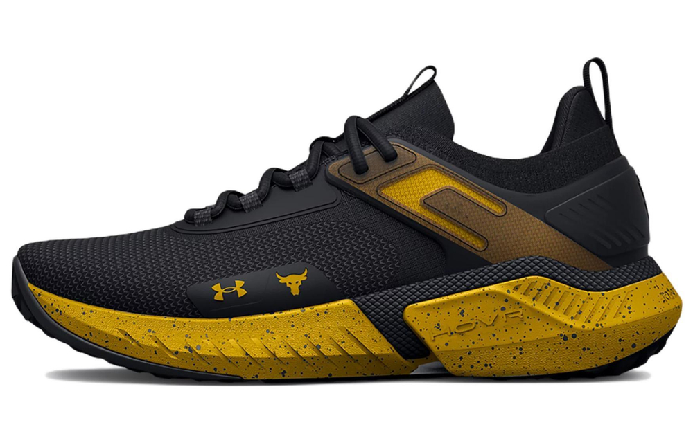 Black Adam Black Adam x Under Armour Project Rock 5 non-slip wear-resistant breathable low-top training shoes for men and women the same style black and yellow