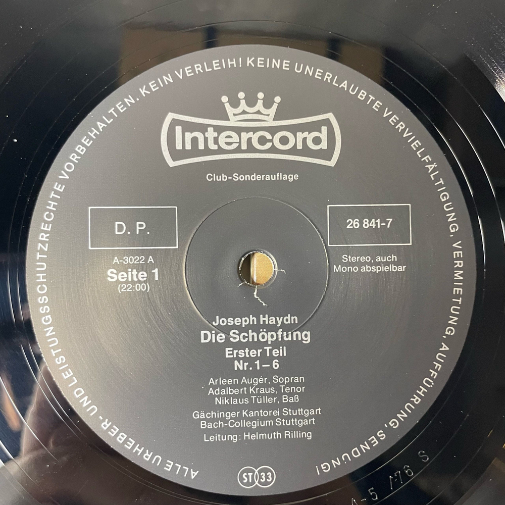 Винтажная виниловая пластинка LP Joseph Haydn Гайдн, Die Schopfung (The Creation) Сотворение Мира Оратория (Германия 1976)