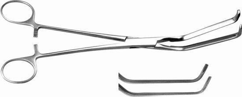 ТМ- З-100 Зажим сосуд.эласт.зубч.с фиксац. (по Сатинскому) 8, 220 мм (НОВОЕ ИСПОЛНЕНИЕ)