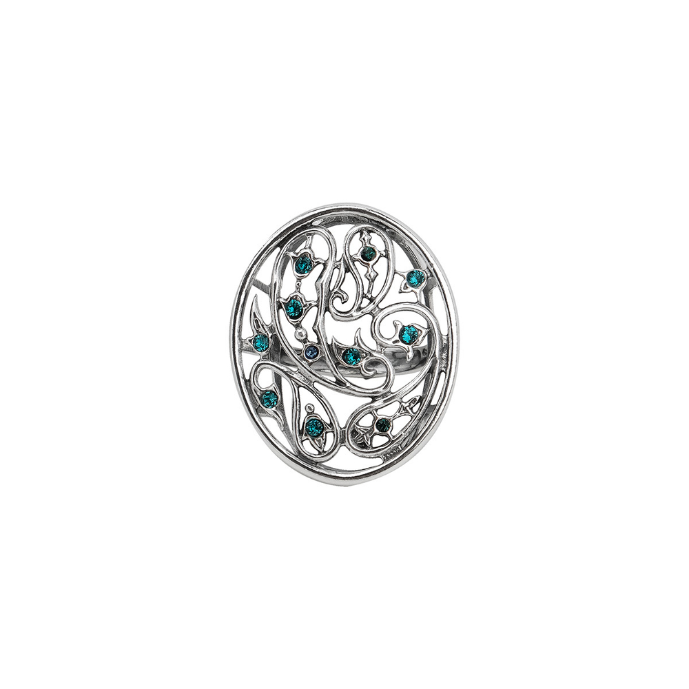 "Пейсли" кольцо в серебряном покрытии из коллекции "Ист бум" от Jenavi