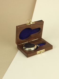 Nautical Карманный компас в деревянном футляре