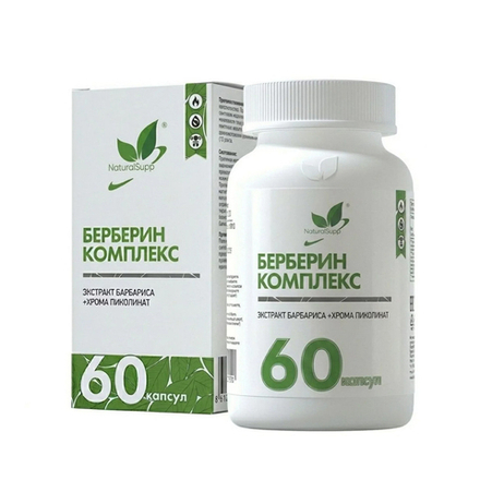 БАД БЕРБЕРИН «ЭКСТРАКТ БАРБАРИСА + ХРОМА ПИКОЛИНАТ» 60 КАПС. (Naturalsupp)