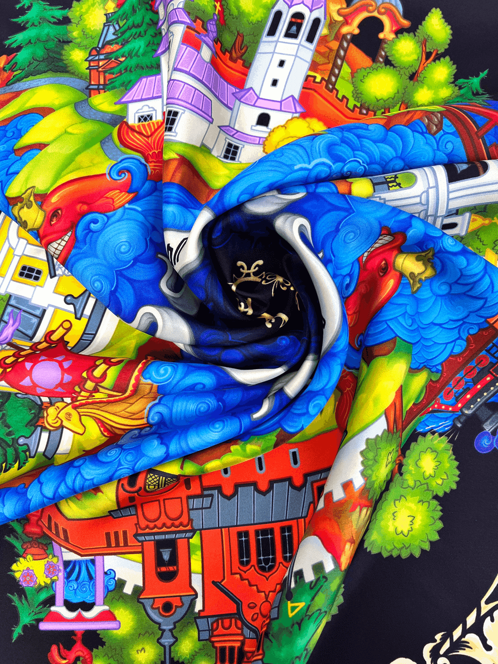 Платок «Палех» 100% шелк