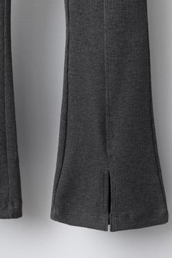 ZARA ЛЕГИНСЫ В РУБЧИК FLARE ОДНОТОННЫЕ, СЕРЫЙ МЕЛАНЖ