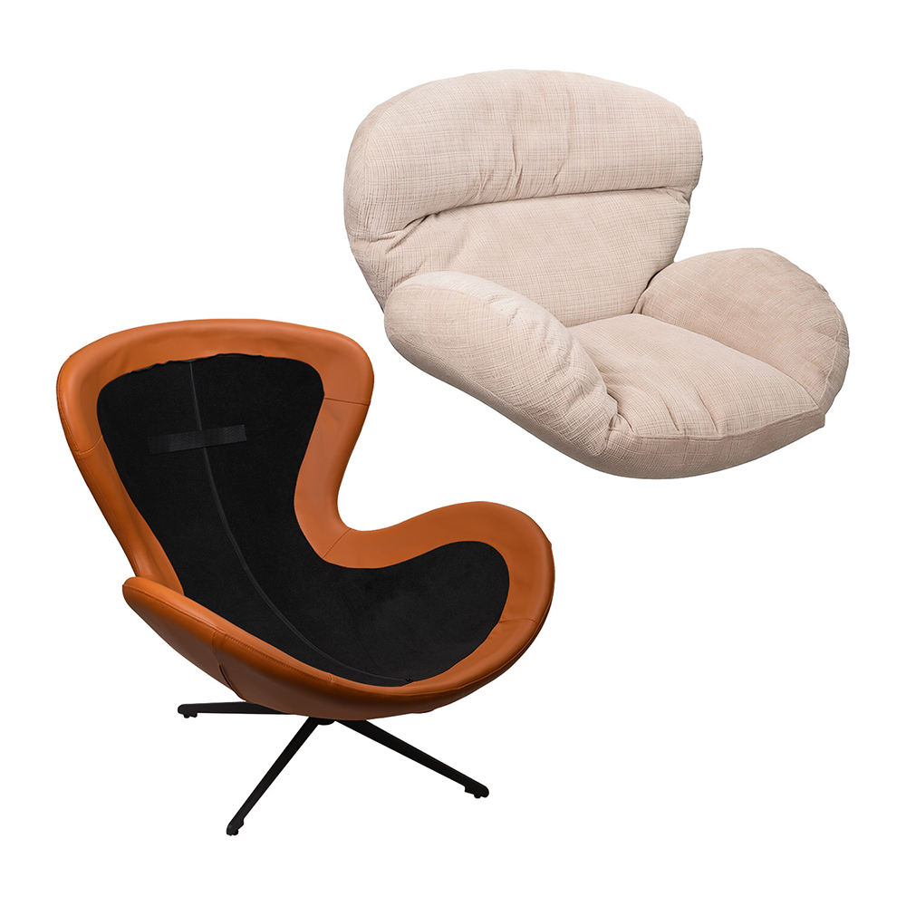 Кресло BLISS оранж/серый, экокожа, шенилл