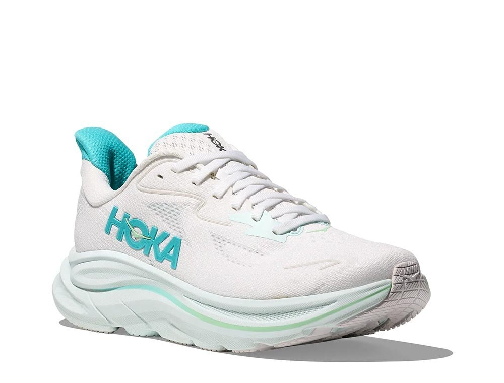 Кроссовки для бега женские Hoka Clifton 10 Бело-Бирюзовые