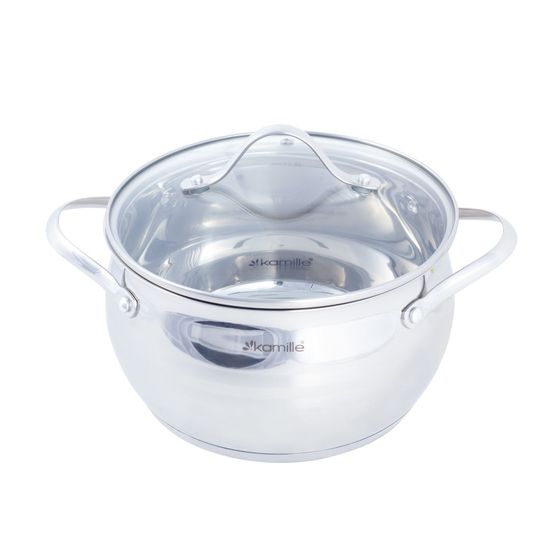 Набор кастрюль 6 предметов из нержавеющей стали Kamille KM-5911 (2,1 л; 3,7 л; 6,1 л.)