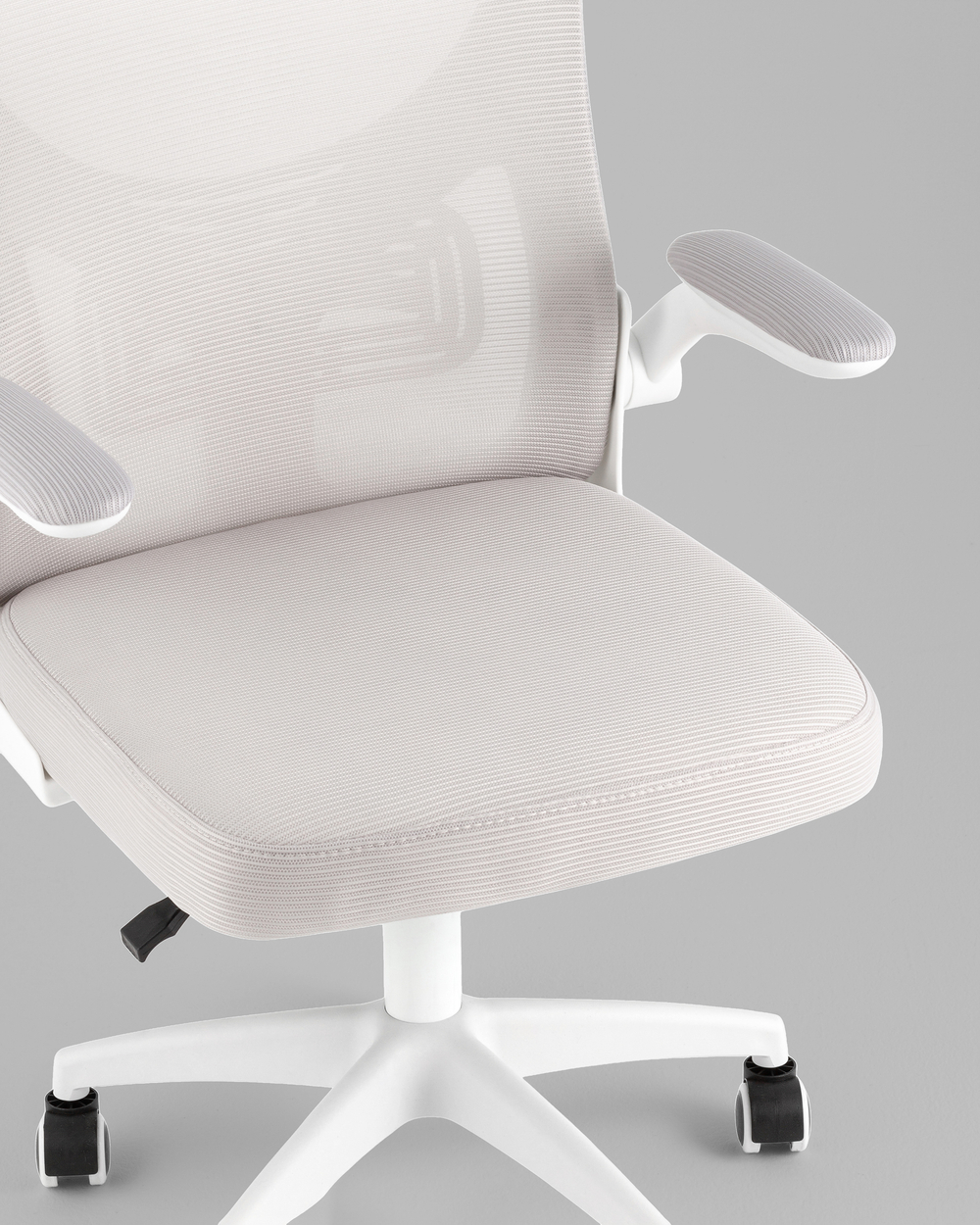 Кресло офисное TopChairs Core серый с подголовником пластик белый