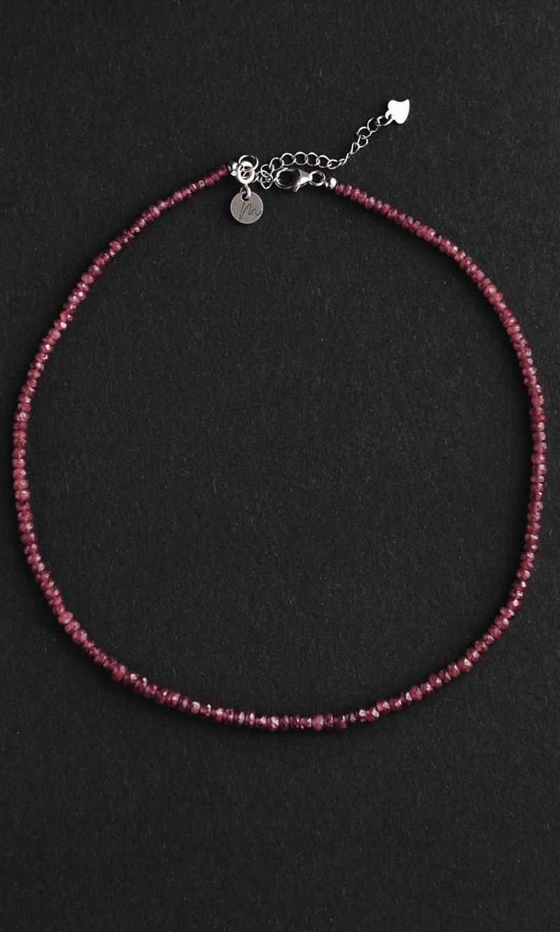 Чокер "Memo about Soulmate" из граната с удлинителем 33-38 см