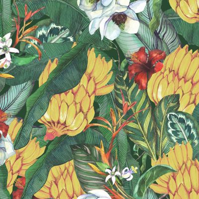 Цветочный тропический принт с бананами