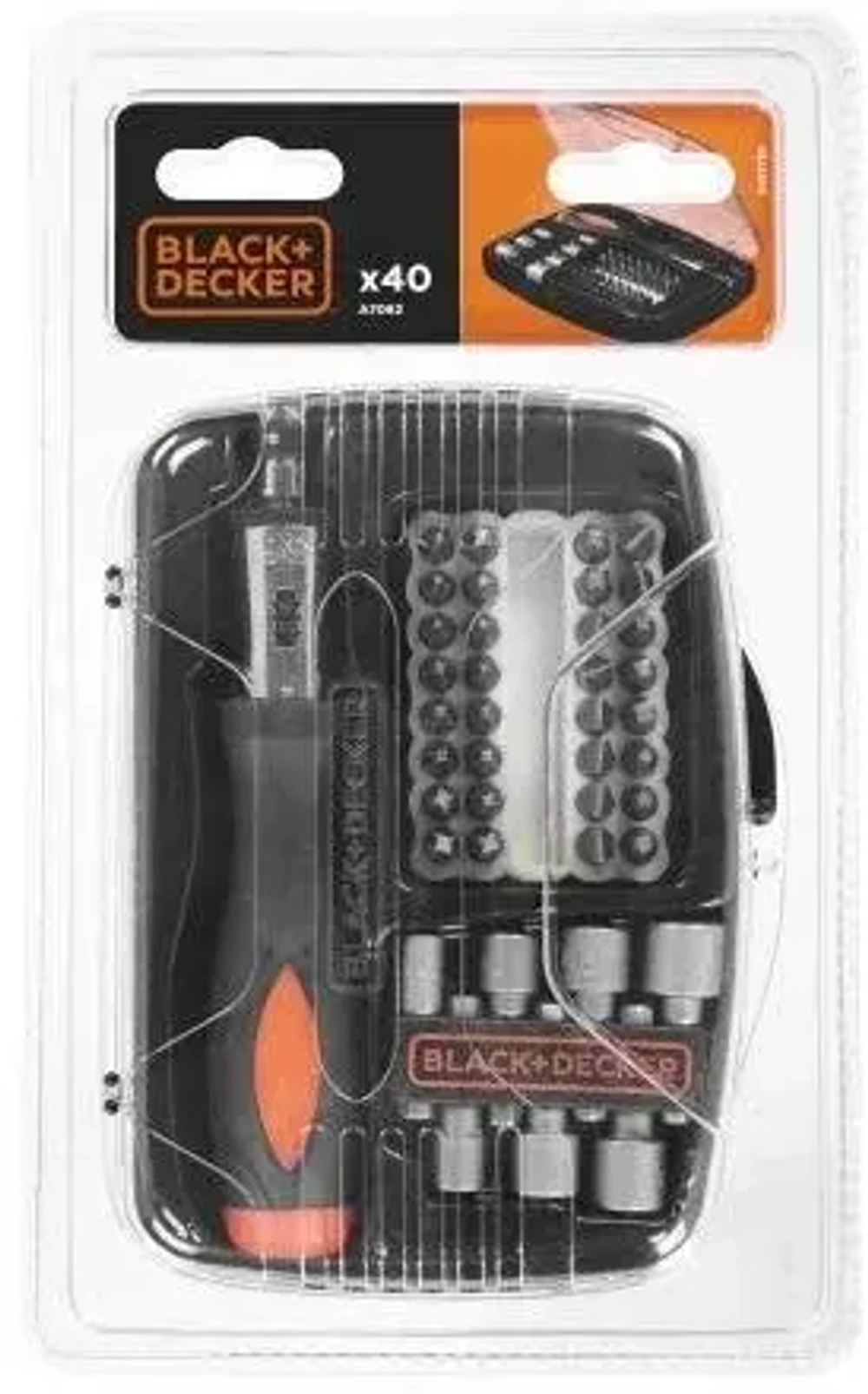 Набор бит и торцевых головок BLACK+DECKER A7062, 40 предм. (q)