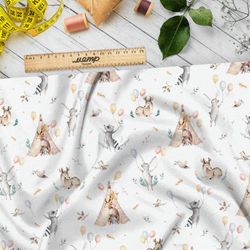 Ткань саржа акварельные вигвамы