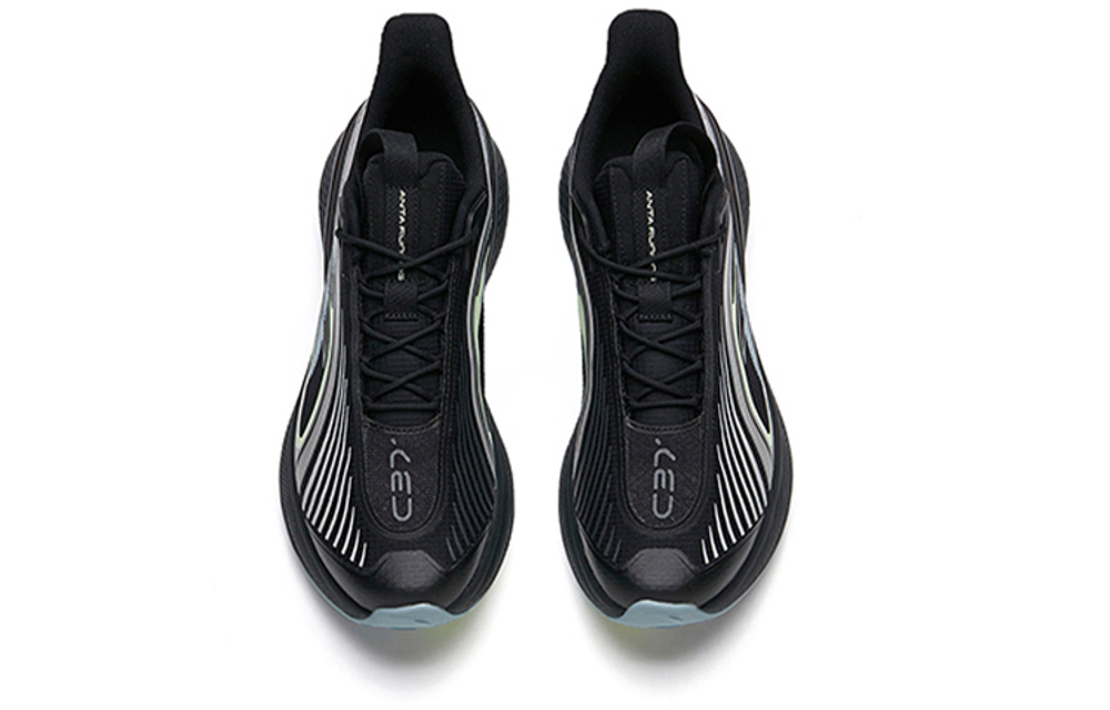 Anta C37 2.0 shock absorption, non-slip and wear-resistant low-top running shoes black thin blue