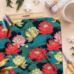 Ткань Ниагара Софт ночная флоральная мелодия