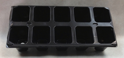 Кассета для рассады полистирол на 10 ячеек малая 280*130*60, ячейка квадратная 46*46*60, V-100 мл