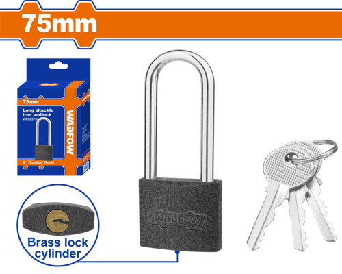 Замок навесной с длинной дужкой 75 мм (6/36) WADFOW WPD5575L