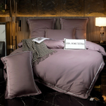 Комплект постельного белья Однотонный Сатин Премиум широкий кант на резинке OCPKR020