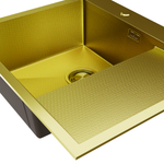 Мойка настол.монтаж 60х50 (3,0) лев. вып 3 1/2  MIXLINE ПРО С ФАСКОЙ 20см с сифоном (золото)