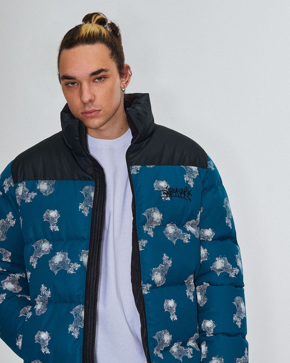 Пуховик Anteater Downjacket RF Print Corsair сине-зеленый