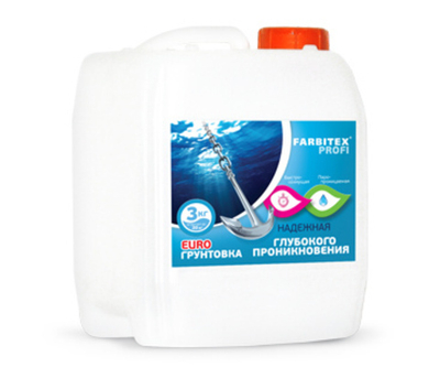 Грунтовка акриловая глубокого проникновения 3,0кг FARBITEX