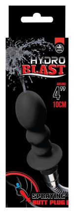 Чёрная насадка для душа HYDROBLAST 4INCH BUTTPLUG SHAPE DOUCHE для анальной стимуляции (Цвет: черный)