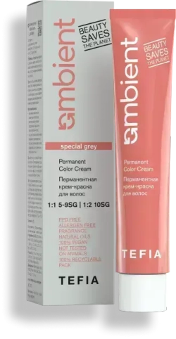 Tefia Ambient Перманентная крем-краска для седых волос 6.00 Темный блондин интенсивный натуральный, 60 мл