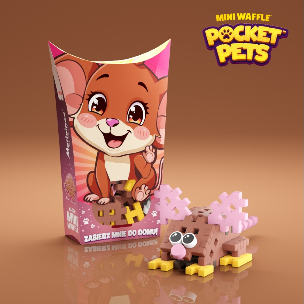 Конструктор Marioinex Mini Waffle Pocket Pets 906972 «Мышка» 25 деталей 906972 — фото 3