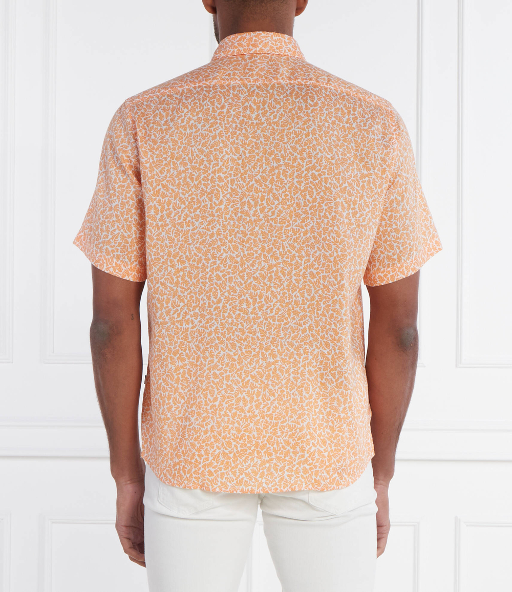 Льняная рубашка BOSS BLACK - оранжевый(50515157)